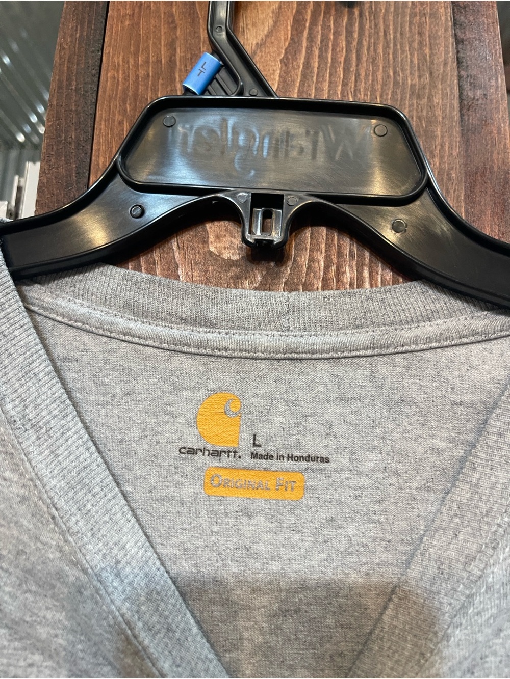 Carhartt Gray Long Sleeve Crewneck Shirt with Logo - Picture 3 of 3